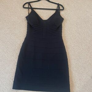 Max & Cleo Black Bodycon Midi Dress Spaghetti Strap